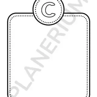 Letter C border template with dotted lines.