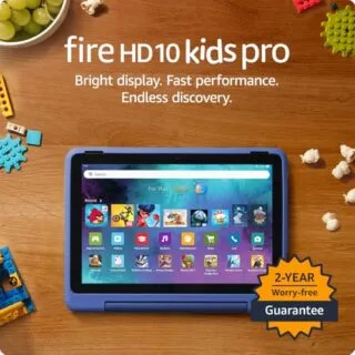 Amazon Fire HD 10 Kids Pro Tablet with a 10.1-inch HD display designed for children aged 6-12, ideal for educational and entertainment purposes.