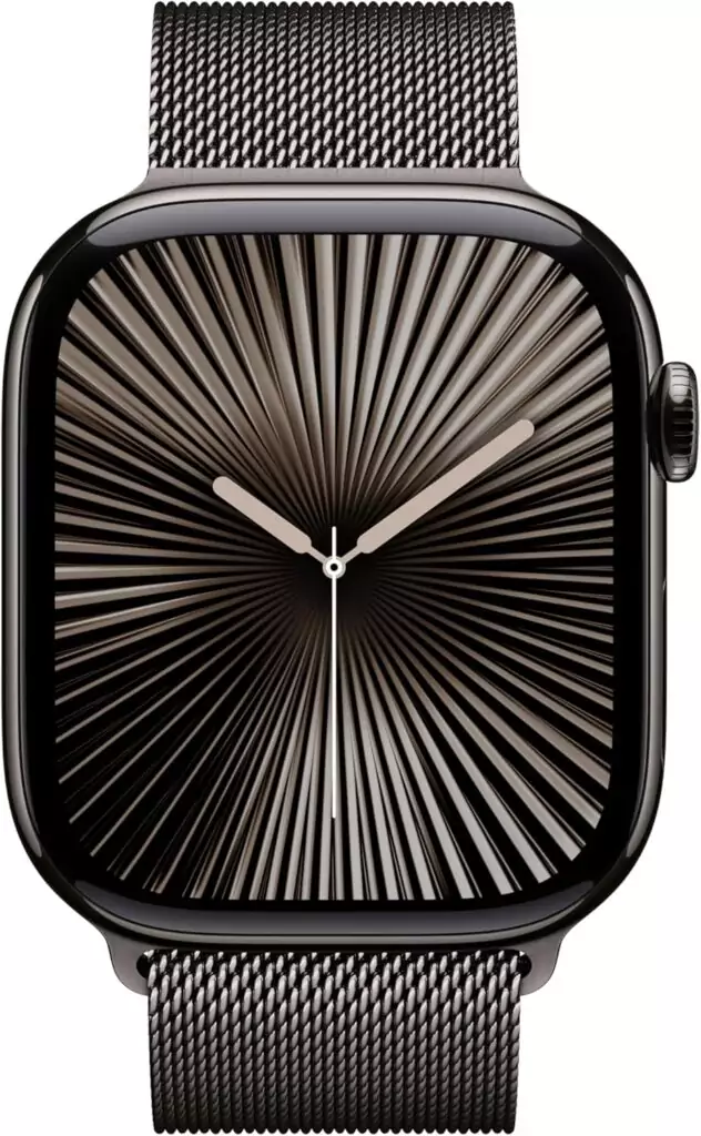 Apple Watch Series 10 46mm Slate Titanium for Educators: GPS and Cellular Fitness Tracking Smartwatch, designed for educational professionals.
