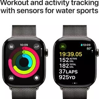 Apple Watch Series 10, 46mm Slate Titanium: Stylish smartwatch designed for urban educators and fitness enthusiasts seeking advanced features and durability.