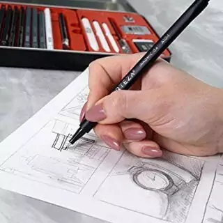 33-Piece Drawing Set for Adults: Essential Graphite & Charcoal Sketching Tools Art Kit for Professional and Hobbyist Artists Alike