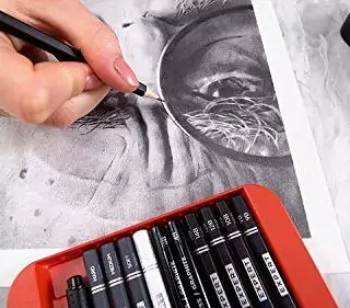 Arteza 33-Piece Drawing Set: Comprehensive Graphite and Charcoal Tools for Adults and Art Teachers in Creative Learning Environments