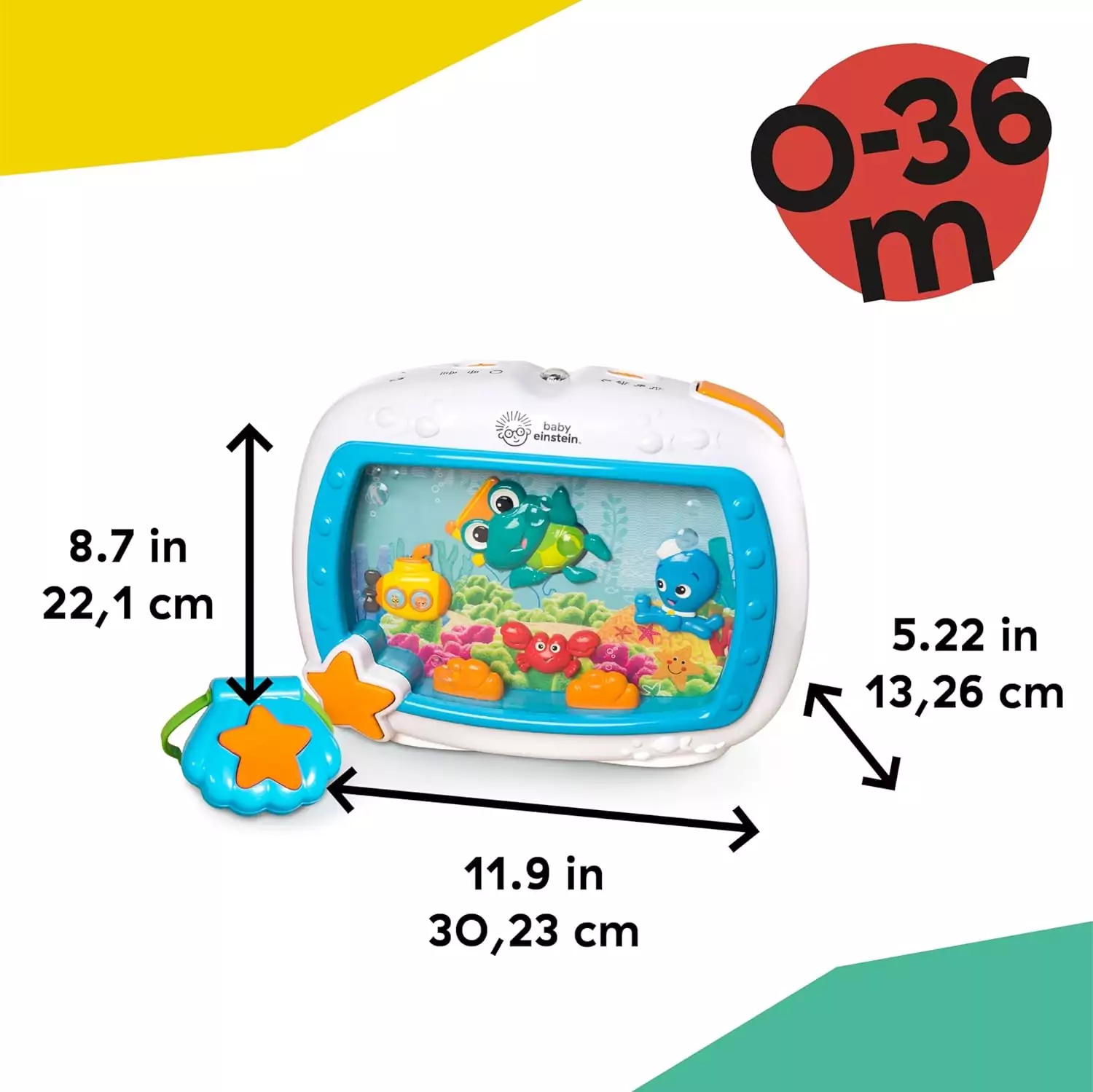 Baby Einstein Sea Dreams Soother: Musical crib toy and sound machine featuring ocean-themed designs for a soothing newborn nursery experience.