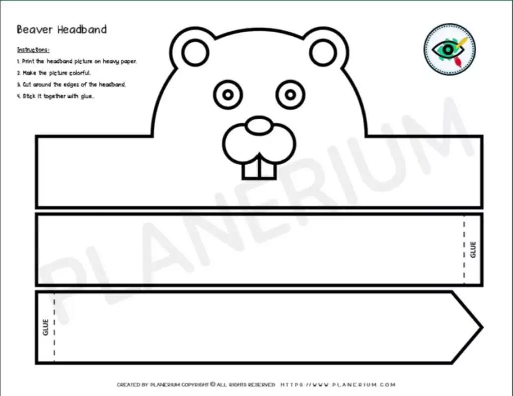Printable beaver headband craft template.