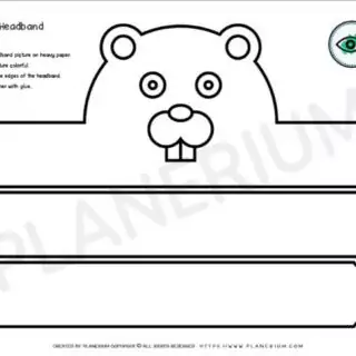 Printable beaver headband craft template.