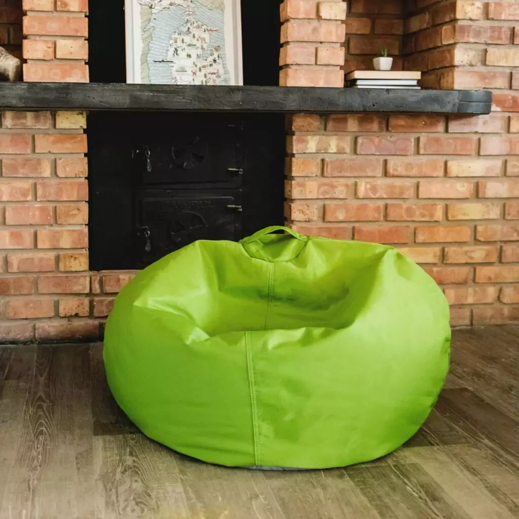 Innovative Spicy Lime Bean Bag Chair offers durable comfort, ideal for classroom seating, enhancing focus and engagement for students.