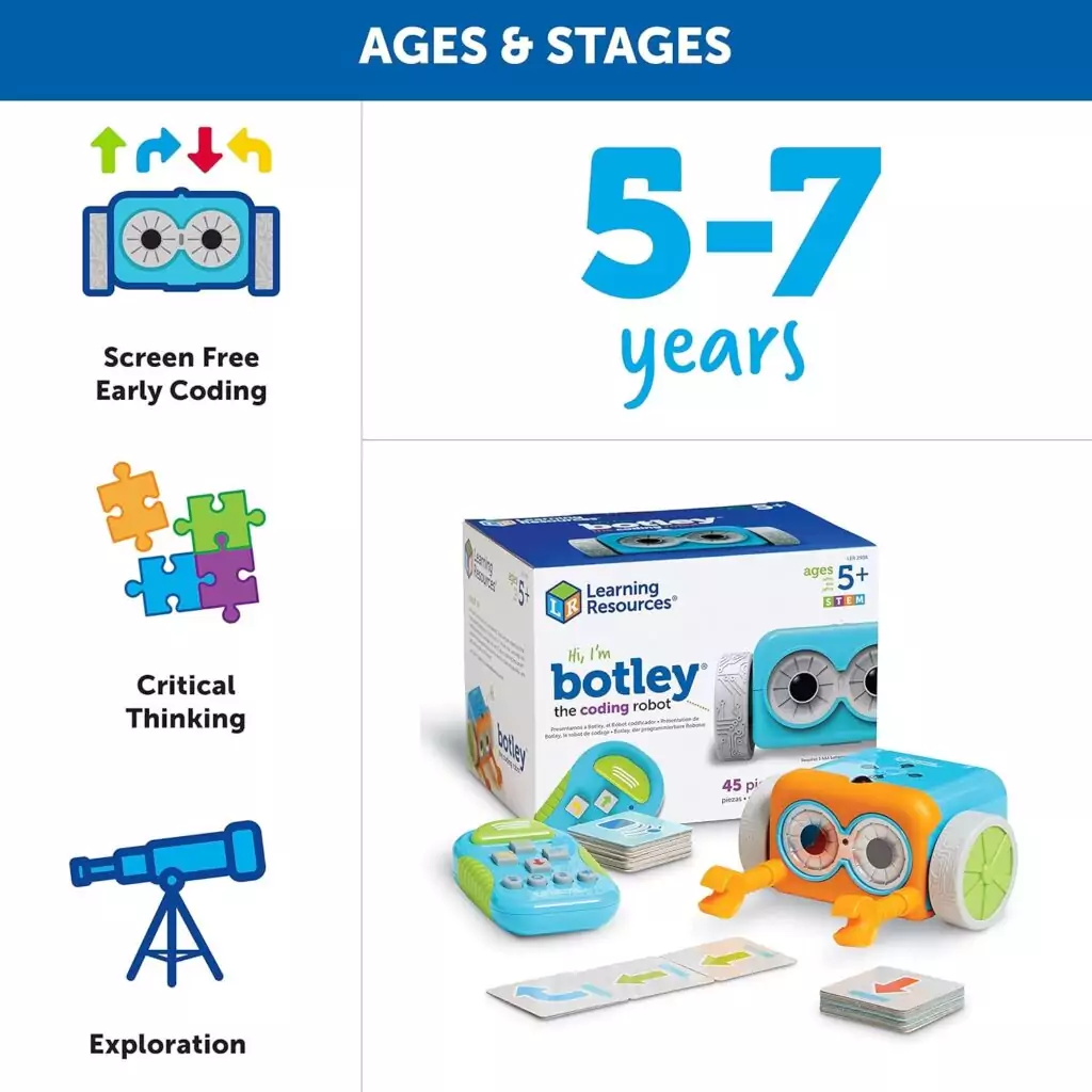Enhance learning with this 45-piece Botley Coding Robot kit. Ideal for kids and educators, it offers interactive, screen-free coding experiences.