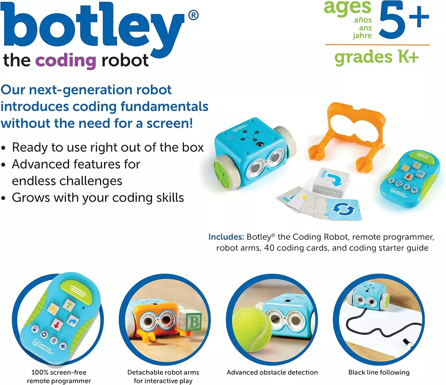 Botley Coding Robot: Engage children and teachers in screen-free learning with this 45-piece educational toy, promoting STEM skills and coding basics.