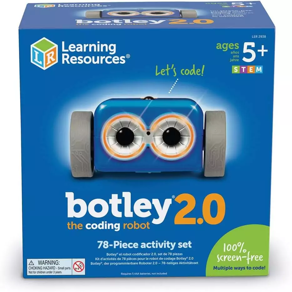 Botley Coding Robot Activity Set: 78-piece educational toy designed for children ages 5 and up to learn coding skills through interactive play.
