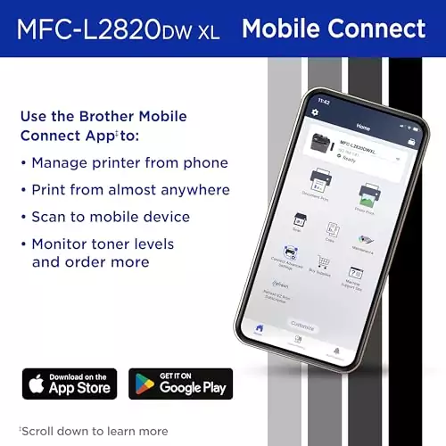Wireless Laser Printer for Educators - Efficient Brother MFC-L2820DW XL, Offers High-Quality Prints, Cost-Effective Solutions, and Easy Connectivity