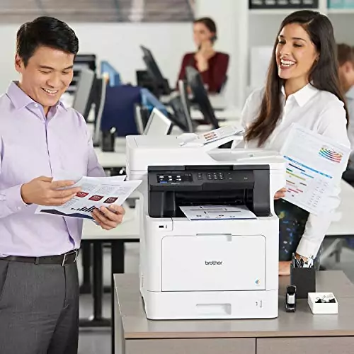 Brother MFC-L8900CDW color laser printer, perfect for educators and classroom settings; includes Amazon Dash compatibility for easy replenishment.