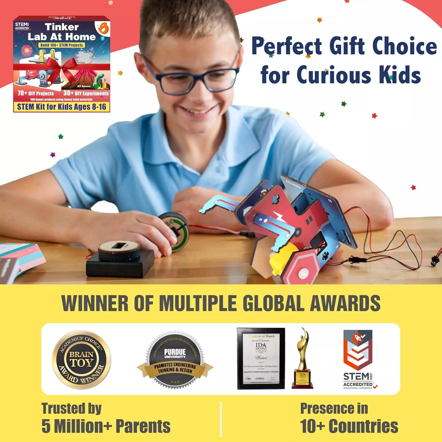 Explore hands-on learning with the Butterfly Edufields DIY STEM Kit, designed for kids ages 8-16, featuring 200+ innovative engineering projects.