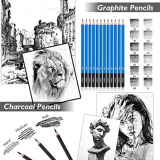 Caliart Sketching Kit 176pcs offers premium 3-color sketchbook and art supplies, ideal for educators seeking quality tools for creative expression.