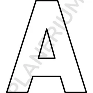 Outline of the letter A for coloring.