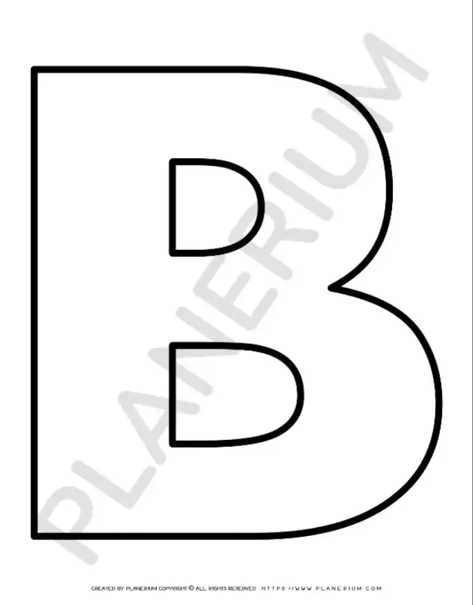 Outline of the letter B for coloring