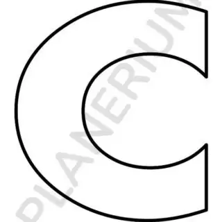 Outlined letter C coloring page