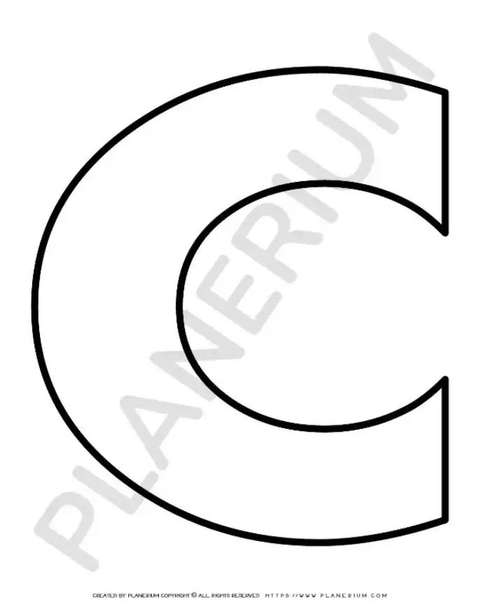 Outlined letter C coloring page
