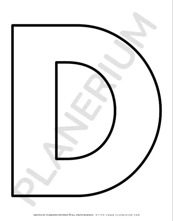 Outline of letter D illustration