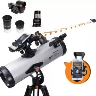 Smart telescope, Celestron StarSense Explorer LT 114AZ, enhances classroom astronomy activities with interactive stargazing and celestial exploration.
