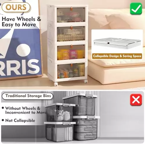 Stackable 23qt classroom storage bins on wheels with lids, ideal for educators to organize and easily transport learning materials and supplies.