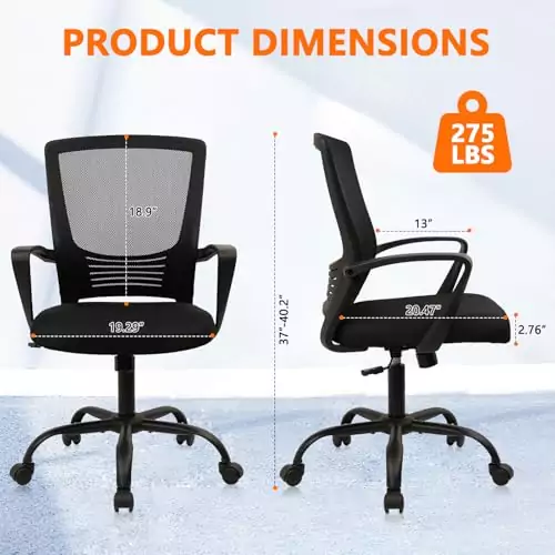 Ergonomic Clatina Classroom Chair with Lumbar Support – Ideal Mesh Rolling Desk Chair for Teachers and Educators, Enhancing Comfort and Productivity