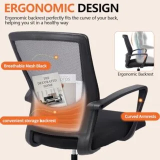 Ergonomic classroom chair designed for educators, featuring lumbar support to enhance comfort and promote better posture during long teaching hours.