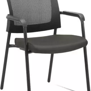 Ergonomic Classroom Guest Chair with Mesh Back and Lumbar Support, Ideal for Teachers; Stackable and Space-Saving Design for Educators' Comfort