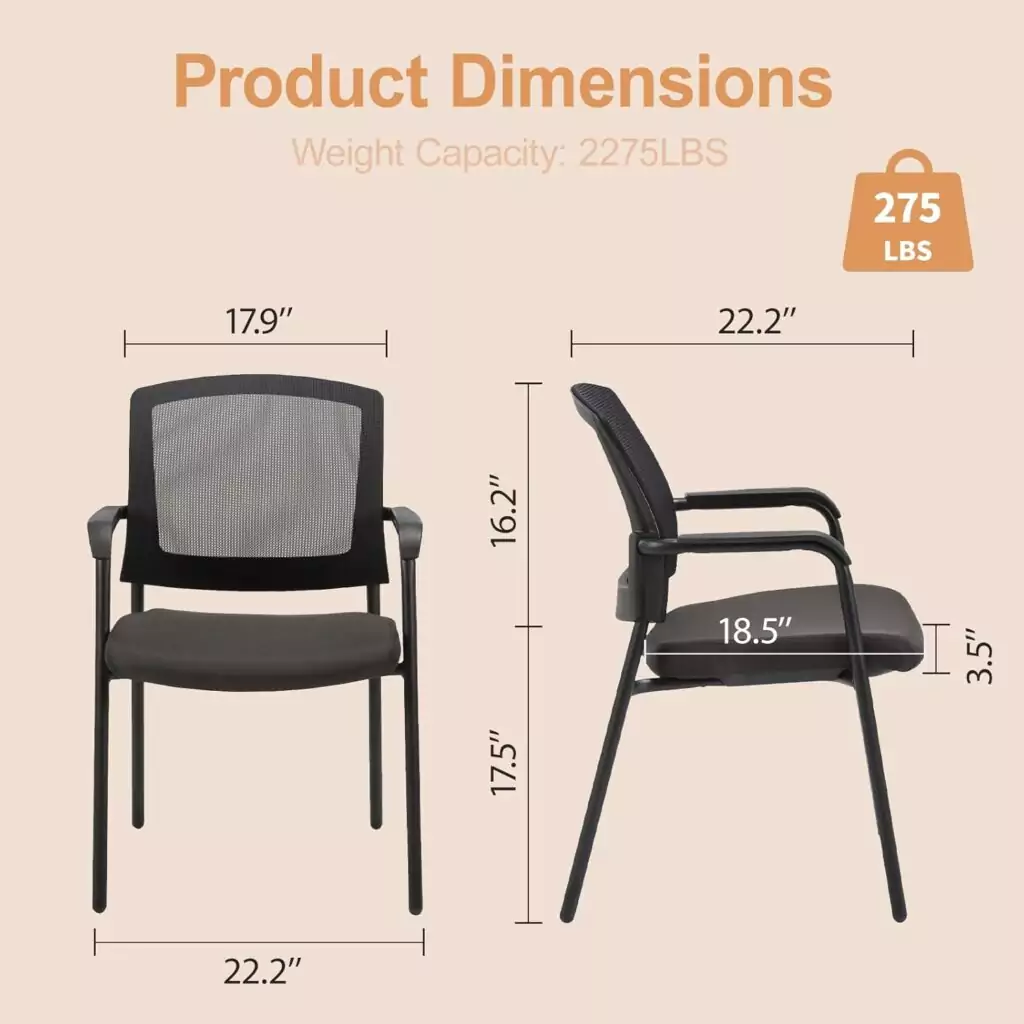 Clatina Ergonomic Mesh Guest Chair with Lumbar Support, ideal for classroom settings. Offers modern comfort, perfect for educators seeking support.