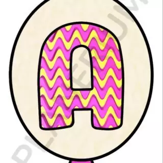 Colorful zigzag letter A balloon design