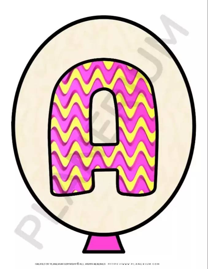 Colorful zigzag letter A balloon design