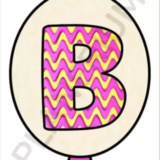 Colorful letter B with wavy pattern