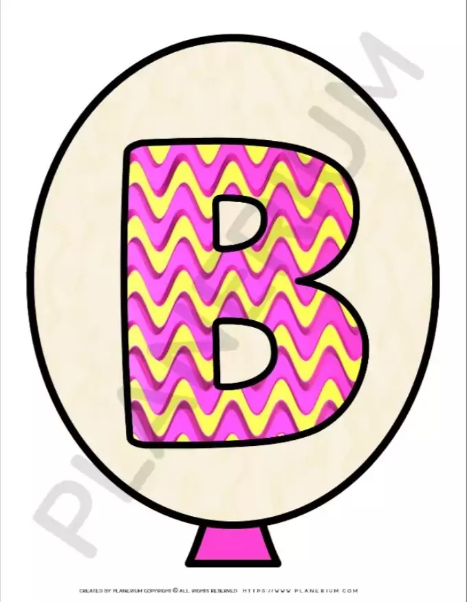 Colorful letter B with wavy pattern