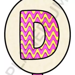 Colorful letter D on balloon