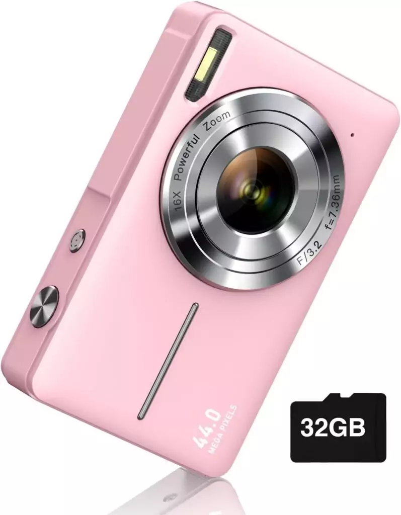 Compact 1080p FHD Digital Camera with 16x Zoom, Anti-Shake, and Ideal for Educators, Perfect for Capturing High-Quality Images in Educational Settings.