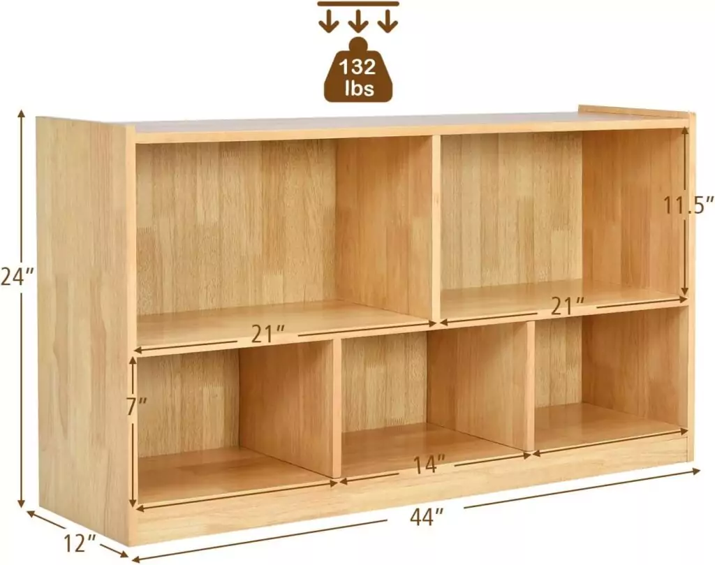 Organize classroom essentials with the Costzon Wooden 5-Section Kids Bookcase, perfect for storing books and toys efficiently.