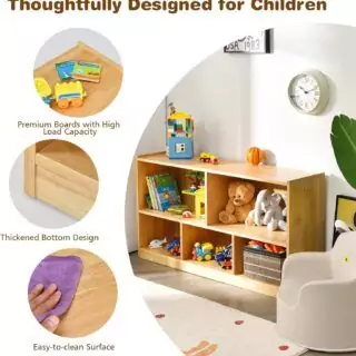 Costzon Wooden Toy Organizer and Kids Bookcase: Ideal for educational spaces, enhances organization, fosters learning, and encourages a tidy environment.