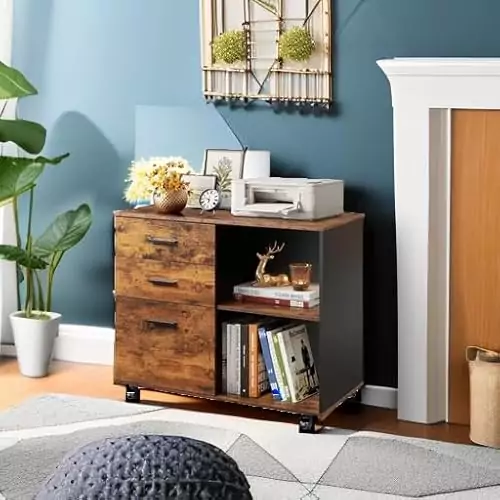 DevAISE 3 Drawer Mobile File Cabinet doubles as a printer stand, ideal for educators seeking organized office solutions.