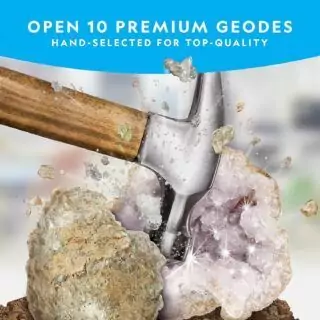 STEM Geodes Kit for Educators: Classroom Set Featuring Safety Goggles and Display Stands for Enhanced Learning and Interactive Science Exploration