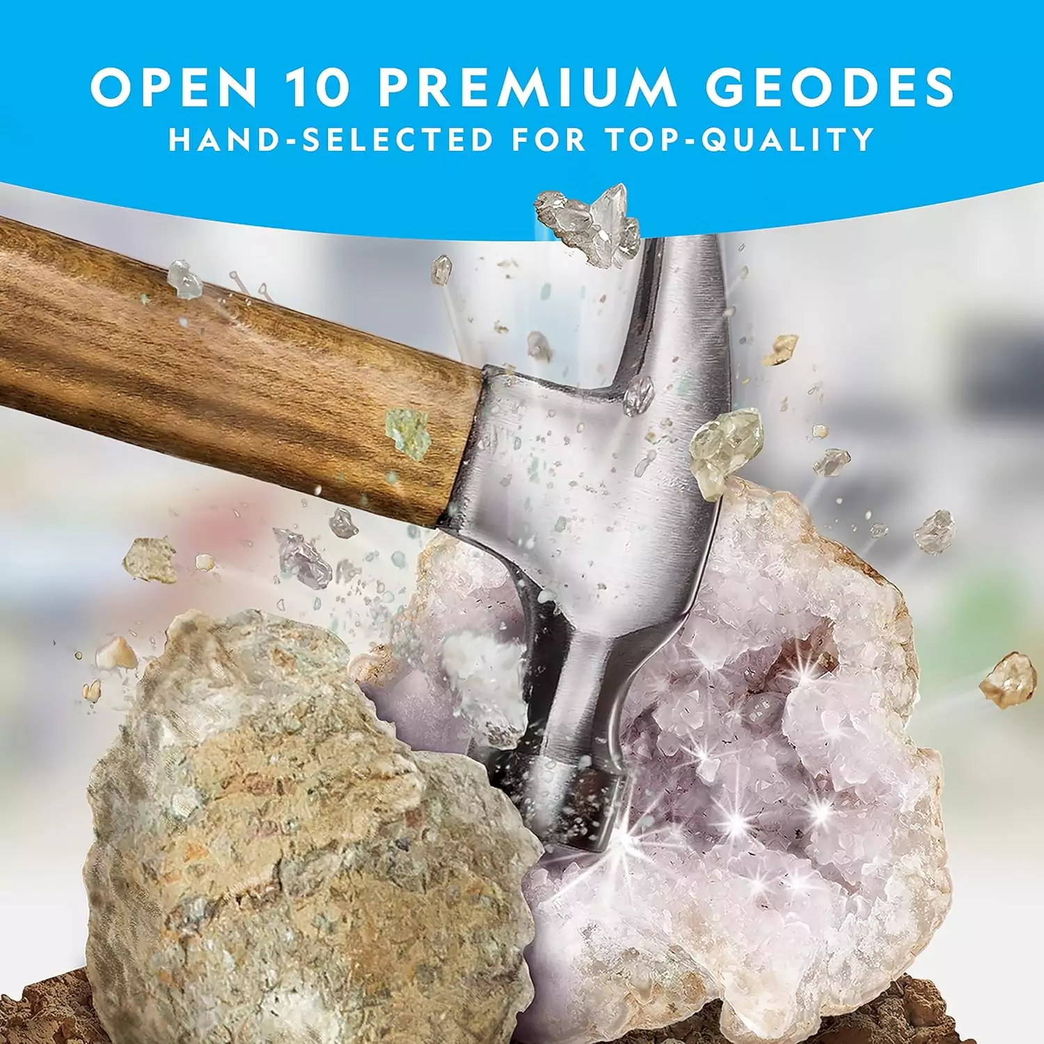 STEM Geodes Kit for Educators: Classroom Set Featuring Safety Goggles and Display Stands for Enhanced Learning and Interactive Science Exploration
