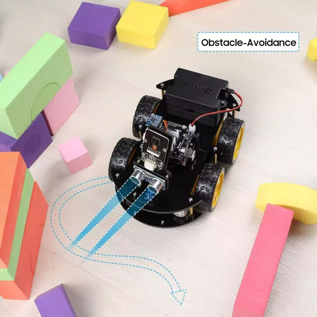 Elegoo UNO R3 Smart Robot Car Kit V4 is a STEM educational toy designed for classroom use, enhancing children's learning in robotics and programming.