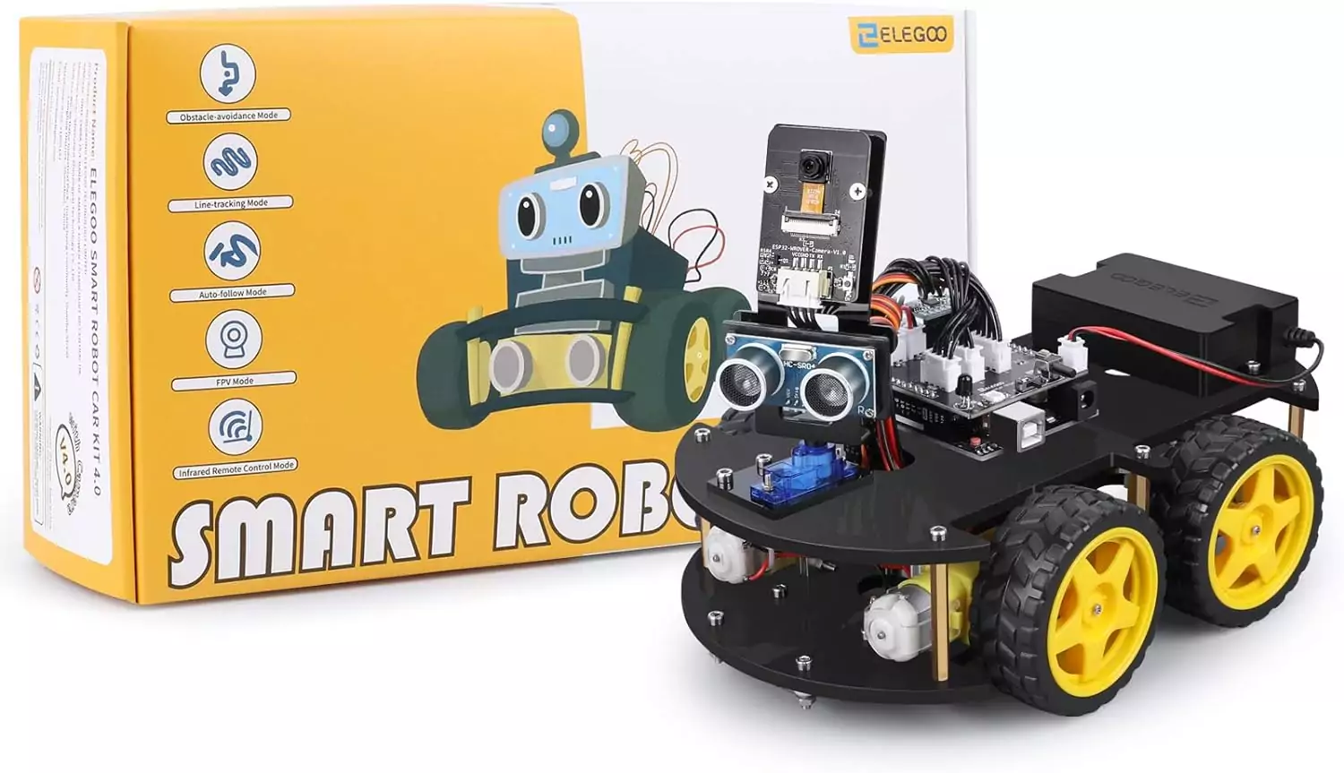 Elegoo Uno R3 Smart Robot Car Kit V4 - STEM Educational Toy for Kids, Perfect for Classroom Robotics Learning and Programming Skills Development