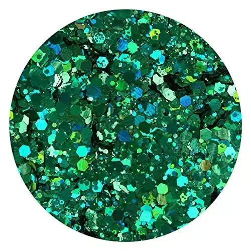 Emerald green holographic glitter resin crafts are perfect for enhancing classroom creativity through vibrant, engaging art projects.