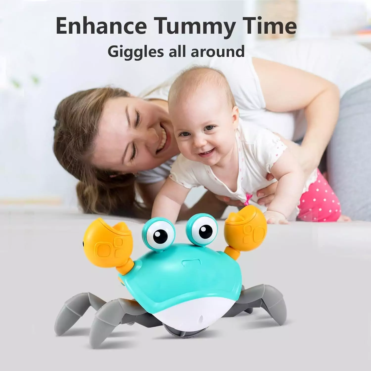 Interactive Crawling Crab Toy for Babies: Promotes Tummy Time, Enhances Motor Skills, and Offers Educational Fun