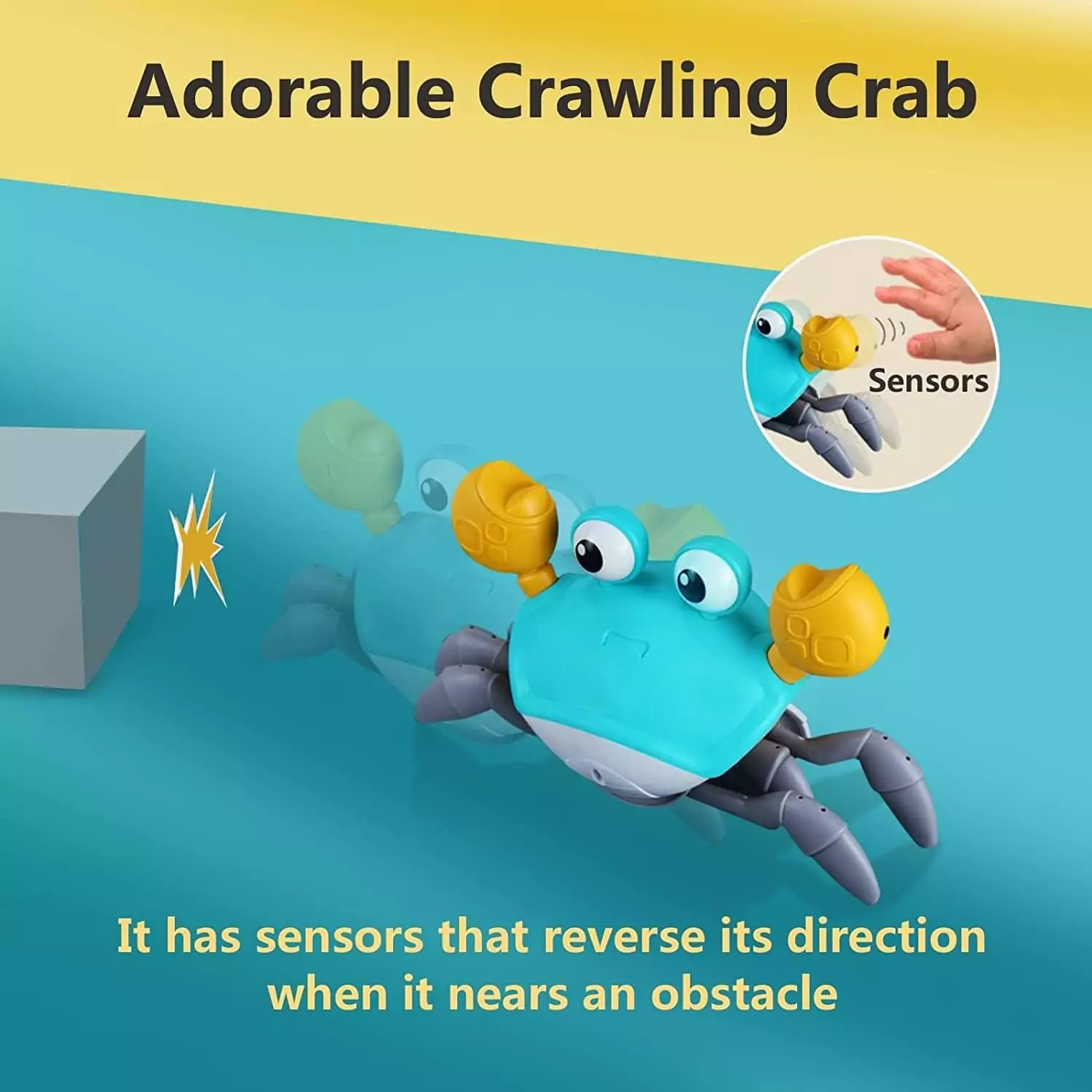 Infant Crawling Crab Toy: Enhance motor skills and cognitive growth during tummy time with this engaging, educational play toy for 3-12 months.