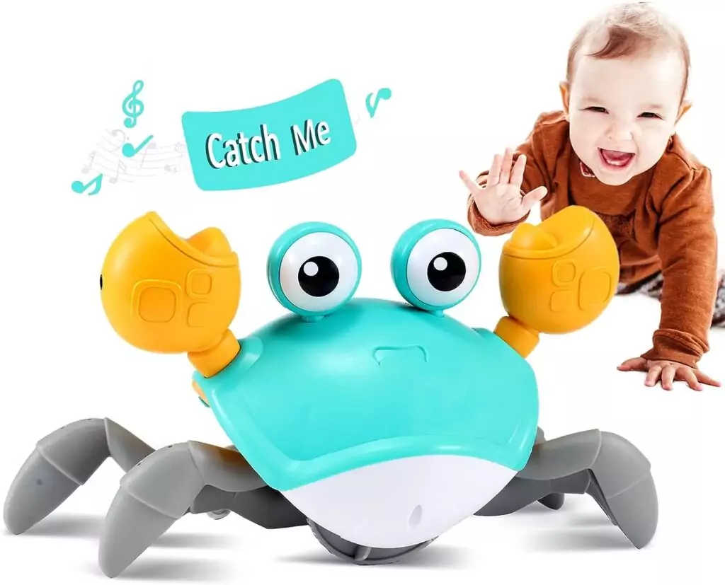 Crawling Crab Toy for Infants: Enhance Tummy Time with Interactive and Educational Play for Babies Aged 3-12 Months. Perfect for Early Development.