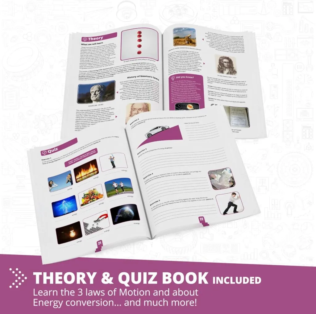 Engage kids with STEM construction kits that teach Newton’s laws and energy concepts, fostering critical thinking and problem-solving skills.