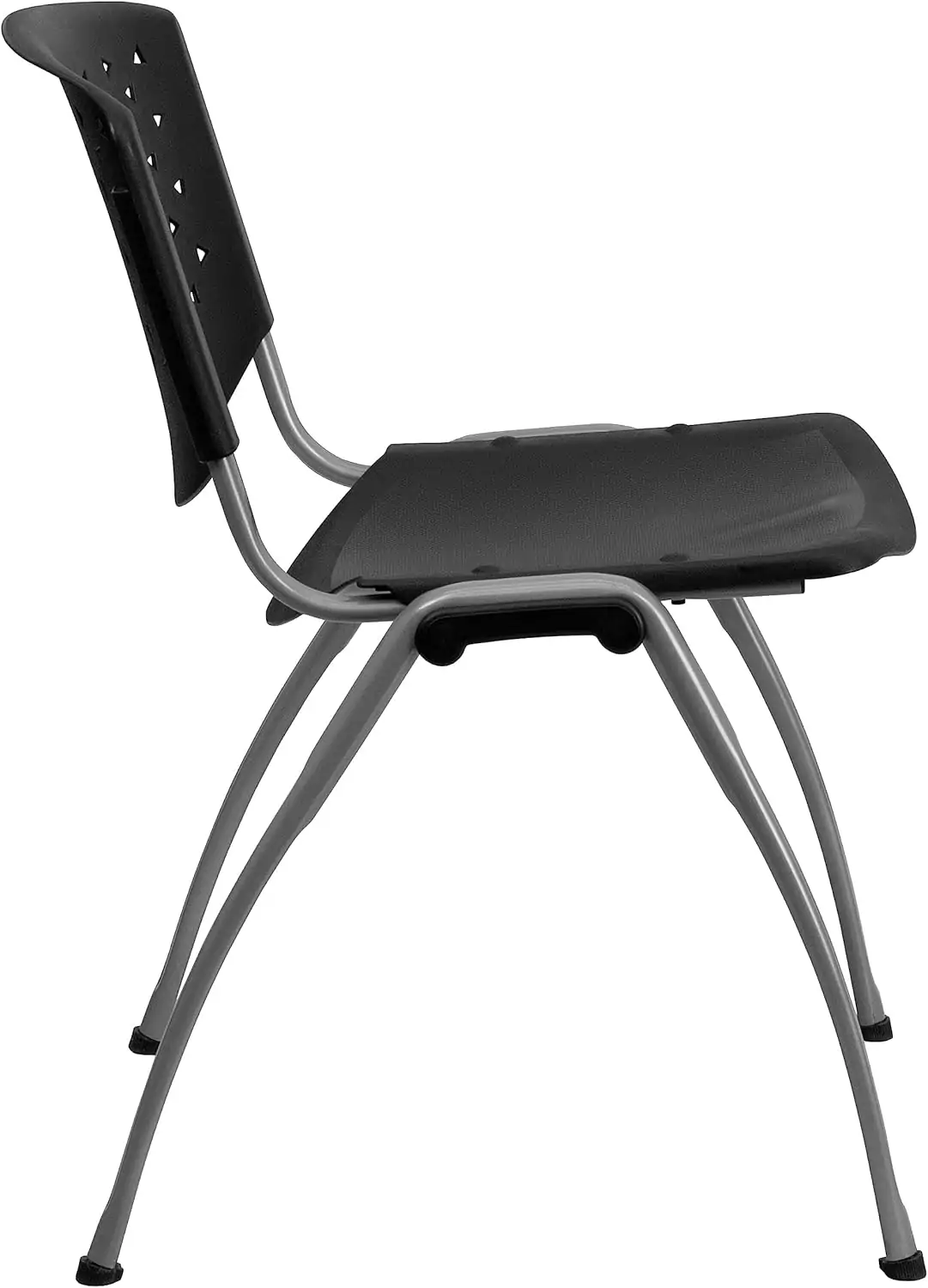 Modern education furniture with ergonomic classroom chairs featuring contoured seats and perforated backs for enhanced comfort and style.