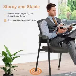 Ergonomic stackable mesh guest chair featuring lumbar support, ideal for enhancing comfort in contemporary classroom settings.