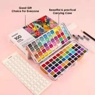 Discover Grabie 100 Color Watercolor Set, perfect for educators. Enhance creativity in the classroom with this vibrant and diverse art supplies collection.