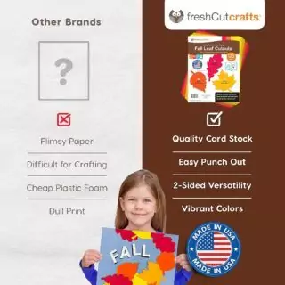 Colorful Autumn Leaf Cutouts for Classroom Decoration - Reversible Maple and Oak Cardstock Made in the USA